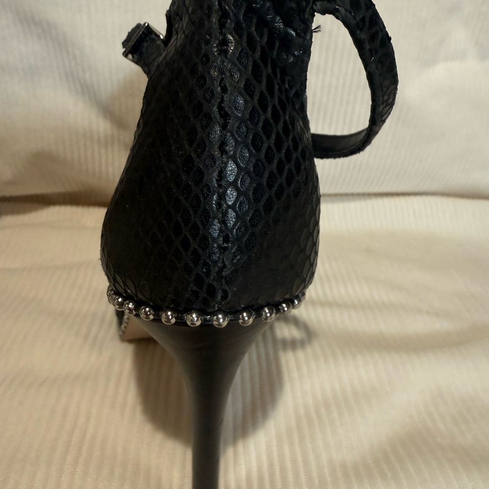 BCBGeneration Jessika Black Stud-Trim Ankle-Strap High Heel Sandal - Picture 8 of 9